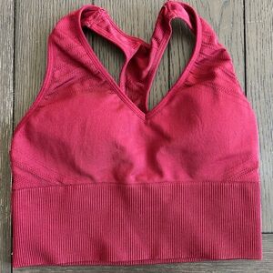 PINK Maroon Sports Bra - Padded Racerback
